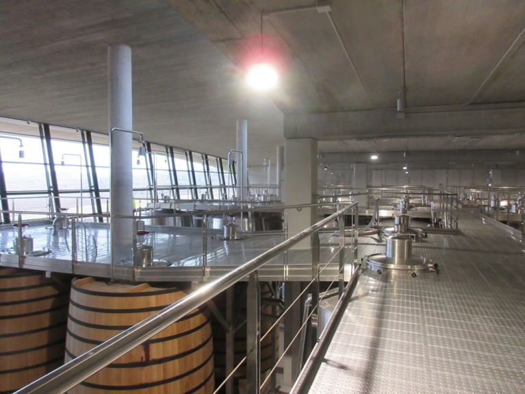 sala de fermentación, depósitos de madera